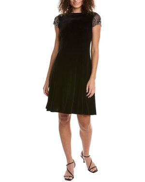 Marina Embroidered Mini Dress - Black