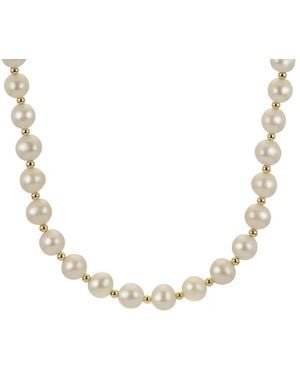 Pearls Imperial Gold Over Silver 7-8mm Freshwater Pearl Necklace - Metallic