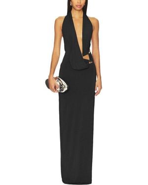 Alma King Solid Maxi Dress - Black
