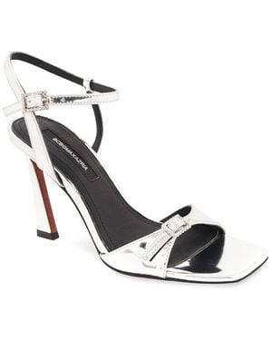 BCBGMAXAZRIA Skena Leather Heeled Sandal - Metallic