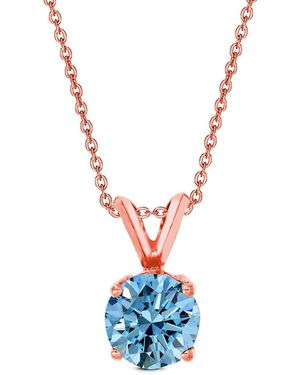 Amairah 14K Rose 2.00 Ct. Tw. Lab-Grown Diamond Solitaire Pendant Necklace - White