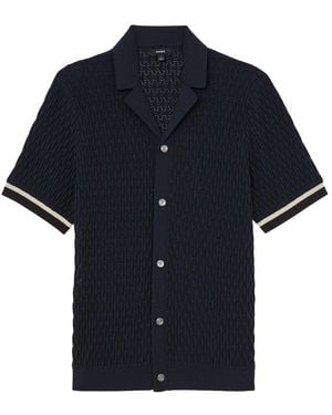 Reiss Bilsby Knitted Tape Shirt - Blue