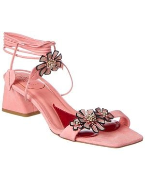 Roger Vivier Vivier Blossom Suede Sandal - Pink