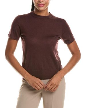 N.Peal Cashmere Isla 100% Cashmere T-Shirt - Brown