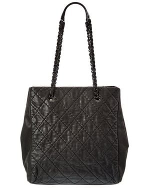 CHANEL Black Calfskin Leather Cc Wild Stitch Tote (authentic Pre-loved)