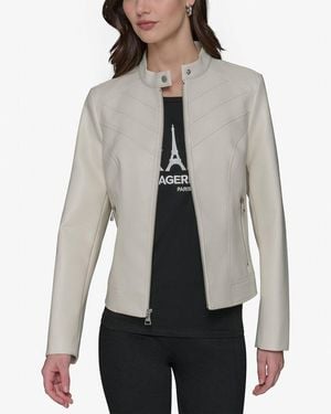KARL LAGERFELD Chevron Scuba Jacket - Gray
