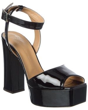 Giuseppe Zanotti Blasvegas 80 Patent Platform Sandal - Black