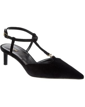 Celine T-Bar Velvet Pump - Black