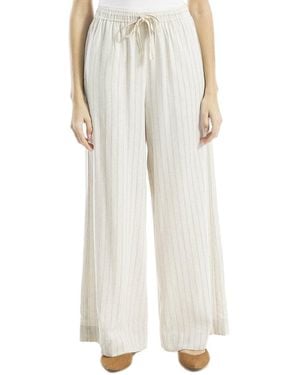 Max Studio Drawstring Linen-Blend Pant - White