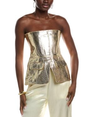 retroféte Annie Leather Top - Natural