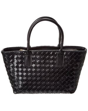 Isabella Rossetti Anya Hand-Woven Leather Satchel - Black
