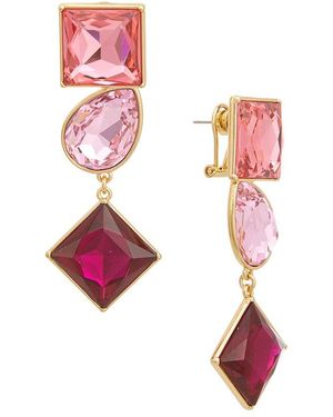 Carolina Herrera Cz Multi-Shape Crystal Drop Earrings - Pink