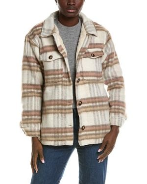 Marion Pointed Collar Plaid Jacket - Natural