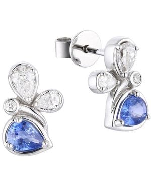 Gregg Ruth 14K 0.77 Ct. Tw. Diamond & Sapphire Butterfly Earring - Blue