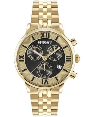 Versace Classic Round Chrono Watch - Metallic