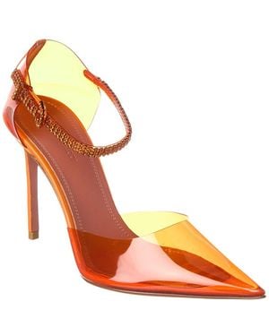 AMINA MUADDI Ursina Glass 105 Vinyl & Leather Pump - Orange