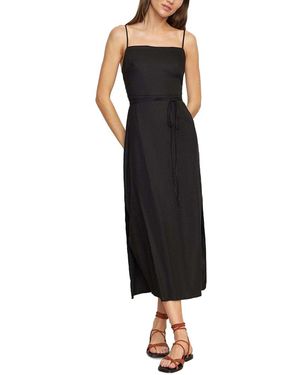 MODERN CITIZEN Yanelly Lace-Up Stretch Linen Dress - Black