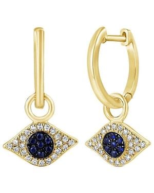 Diana M. Jewels Fine Jewellery 14k Rose Gold 0.22 Ct. Tw. Diamond & Sapphire Earrings - Metallic