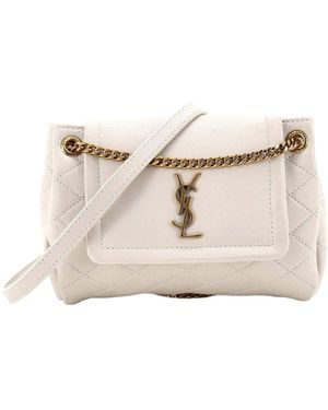 Saint Laurent Nolita Satchel Quilted Mini (authentic Pre-loved) - Natural