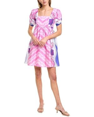 Garrie B Puff Sleeve Mini Dress - Pink