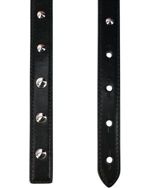 McQueen Studded Leather Belt in White | Lyst display picture 1