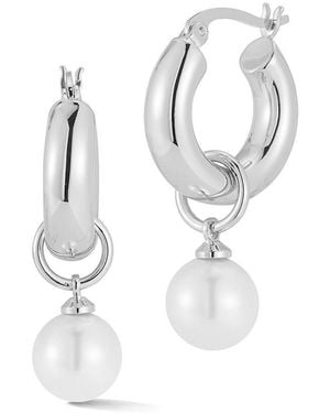 Glaze Jewelry Dangle Earrings - White