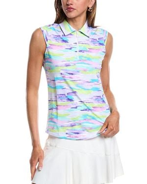 IBKUL Sleeveless Polo Shirt - Blue
