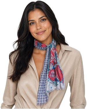 Blue Pacific Elephant Houndstooth Neckerchief - Blue