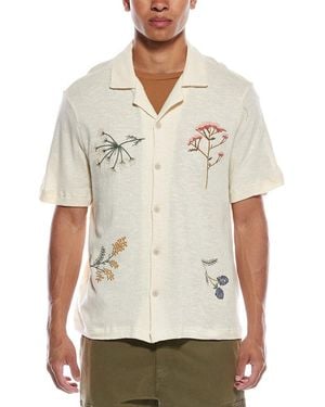 Truth Embroidered Button Shirt - Natural