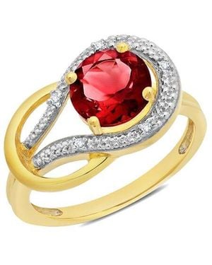 MaxColor 10k 2.23 Ct. Tw. Diamond & Lab-grown Ruby Eternity Ring - White