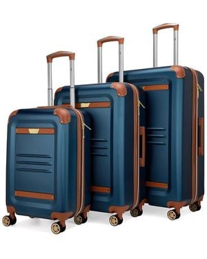 Vintage 19v69 Italia 3pc Expandable Retro Luggage Set - Blue