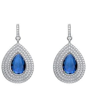 Genevive Jewelry Cz Drop Earrings - Blue