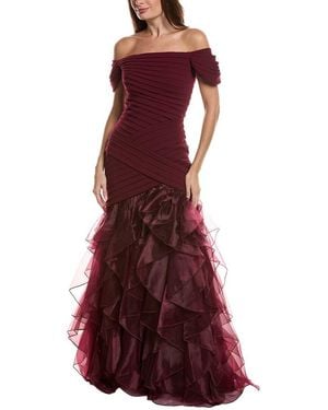 Tadashi Shoji Short Sleeve Embroidered Maxi Dress