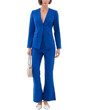 Extro & Vert Tailored Buttoned Blazer - Blue