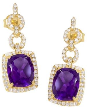TIRAMISU 14K Over 5.95 Ct. Tw. Gemstone Drop Earrings - Purple