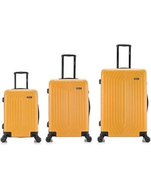 DUKAP Stratos Lightweight Hardside Spinner 3 Piece Set - Metallic