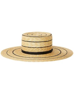 BTB Los Angeles Piper Stripe Straw Hat - Metallic