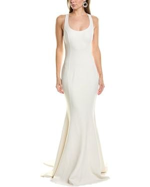 Michael Kors Barathea Wool-Blend Gown - White