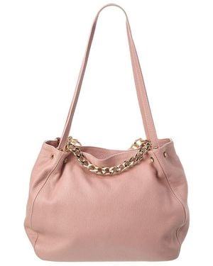 Italian Leather Tote - Pink