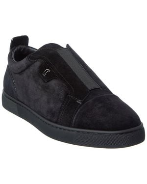 Christian Louboutin St Louis Suede Slip-On Sneaker - Black