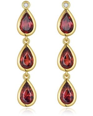 Kai Fine Jewelry 14K 1.53 Ct. Tw. Diamond & Garnet Drop Earrings - Multicolour