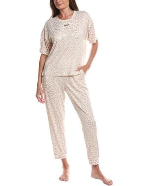 DKNY 2Pc Top & Jogger Sleep Set - White
