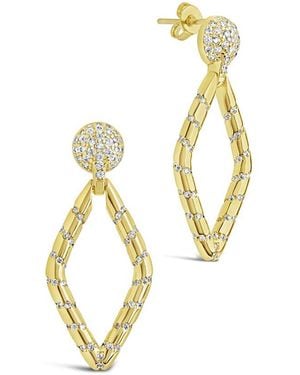 Sterling Forever 14k Plated Cz Gisele Drop Studs - Metallic