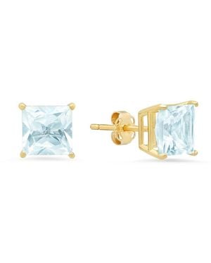 MaxColor 14k 2.50 Ct. Tw. Aquamarine Studs - Blue