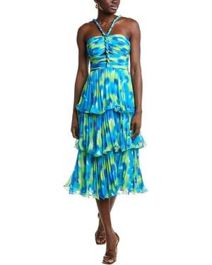 AMUR Tiered Midi Dress - Blue