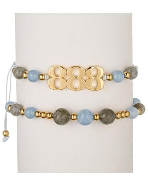 Eye Candy LA Gemstone Bracelet Set - White