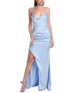 Rene Ruiz Draped Gown - Blue
