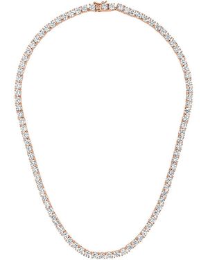 Genevive Jewelry 14k Rose Gold Vermeil Cz Necklace - Multicolour