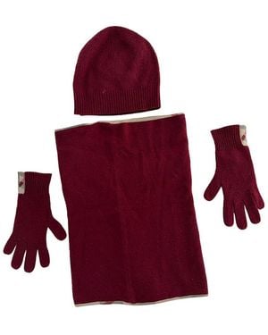 Burberry Gloves, Scarf & Beanie (Authentic Pre-Loved) - Red