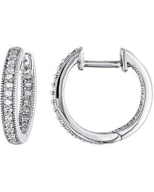 Diamond Select Cuts 14K 0.25 Ct. Tw. Diamond Huggie Hoops - Metallic